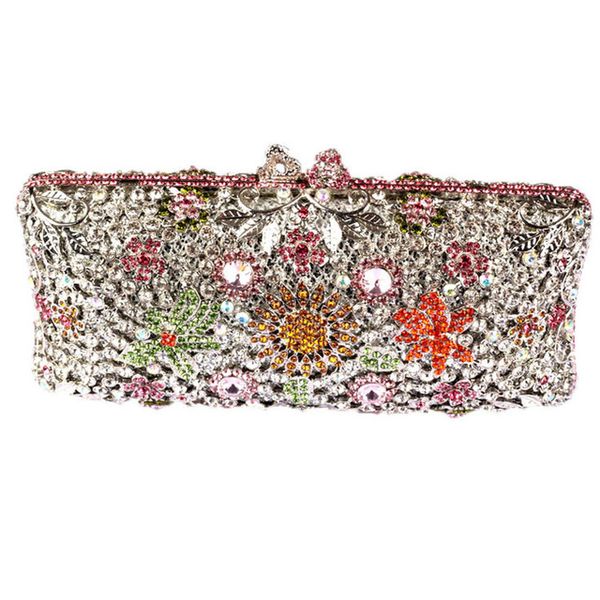 

luxury crystal clutch purses for wholesale fashionable brand clutch bags for special occasion floral clutches milti color