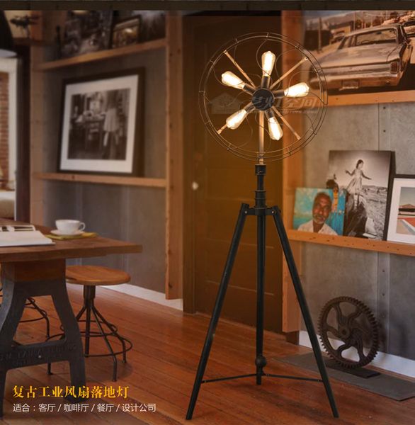 2019 American Country Loft Industrial Fan Floor Lamp Wrought Iron Retro Living Room Bedroom Standing From Grege 539 1 Dhgate Com