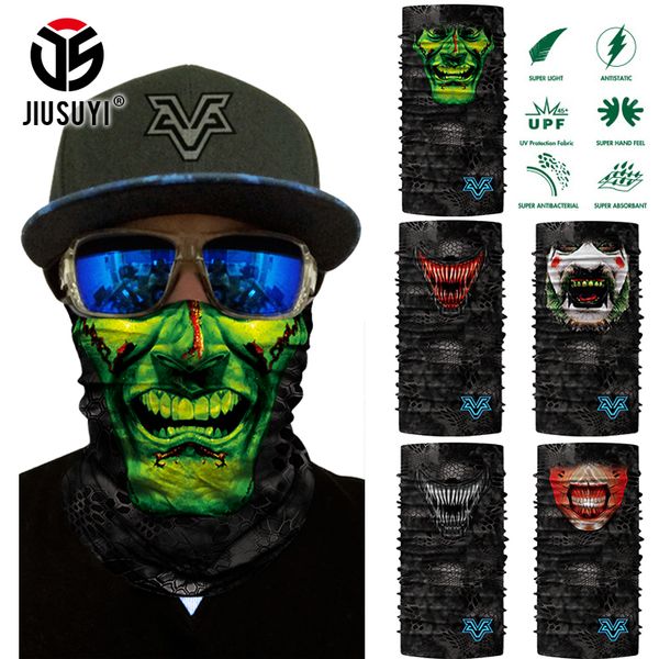 

3d seamless magic scarf joker clown spider tube neck warmer gaiter face mask shield headwear headband bandana shield head men, Blue;gray