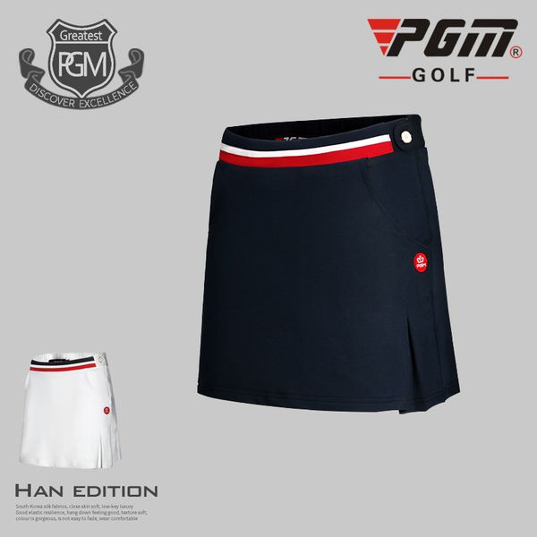 

pgm golf skirt for women solid nylon summer breathable anti emptied brand ladies golf sports skorts clothes ing, Black;red