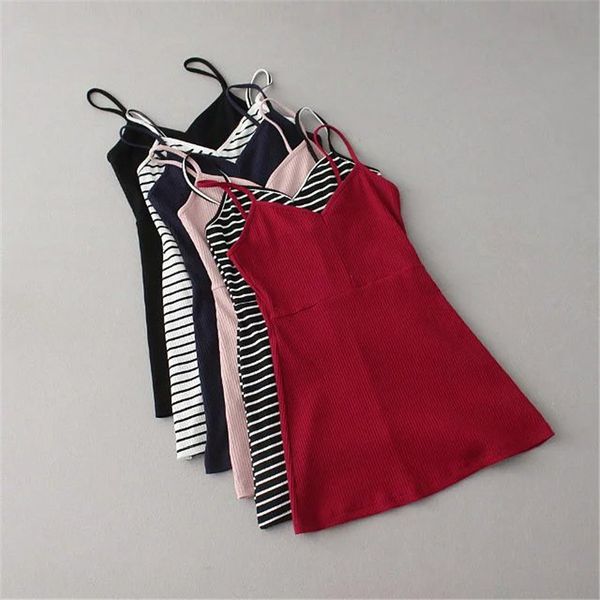 

summer v-neck backless bodycon dress sleeveless women slim knitted skinny cami mini dresses evening vestidos femme, White;black