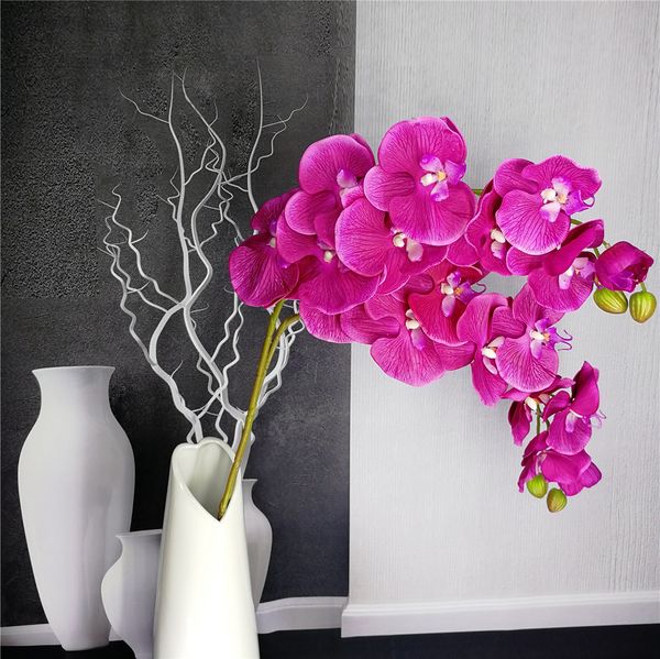 

9 heads butterfly orchid artificial flower simulation flores home wedding decoration table bedroom accessory high quality