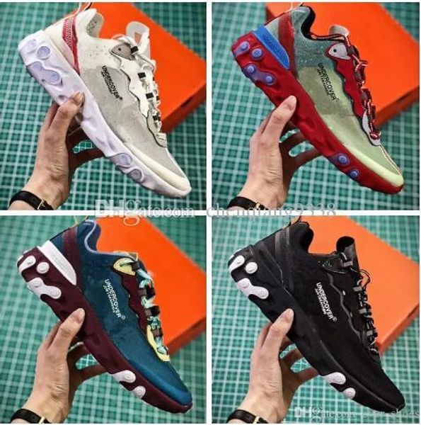 

2018 new undercover x upcoming react element 87 pack white epic sneakers brand men women trainer men women designer running shoes zapatos, Black