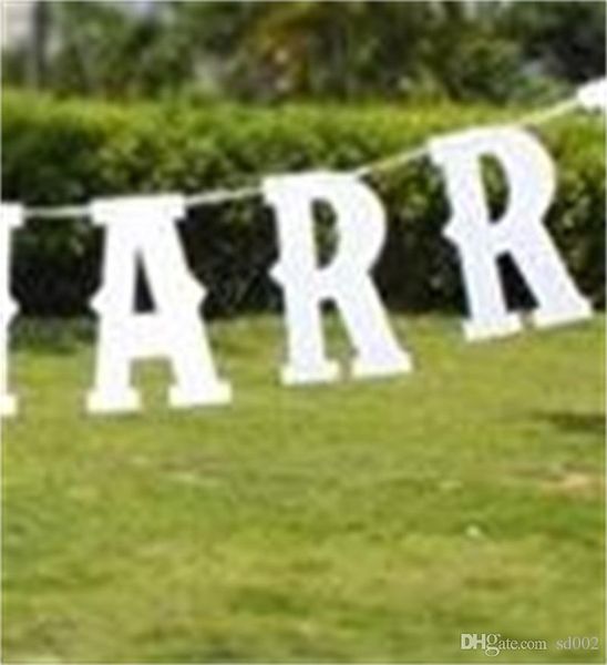 

только что женился баннер письмо флаги практический тег день рождения поставки стример событие свадебные украшения легко носить с собой 6 5m