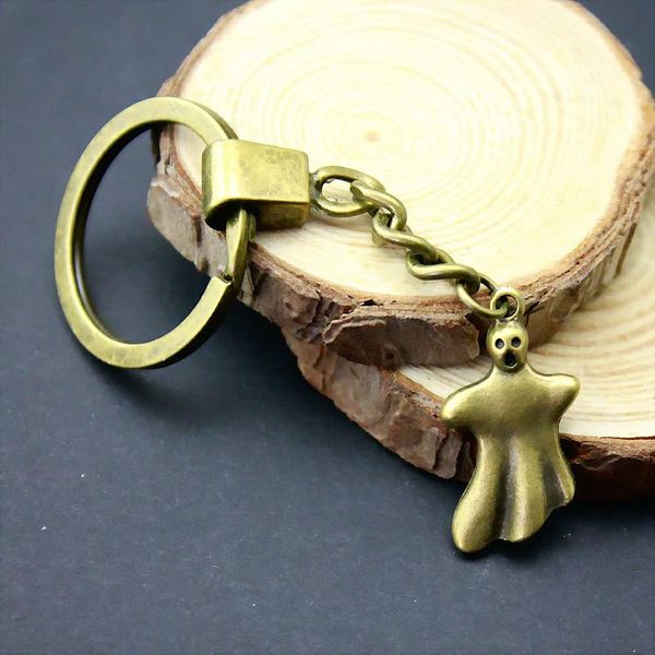 

6 pieces key chain women key rings couple keychain for keys ghost 26x15mm, Slivery;golden