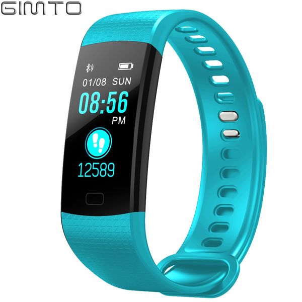 

gimto smart sport bracelet watch women men led digital smart wrist band bluetooth step counter sport watch clock for android ios, Slivery;brown
