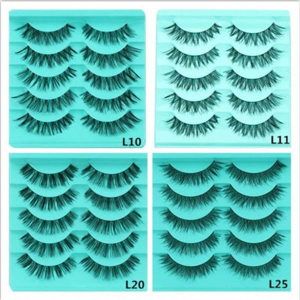 

4 styles popular soft cross thick false eyelashes fake eye lashes natural handmade makeup tools charming 100boxes ing