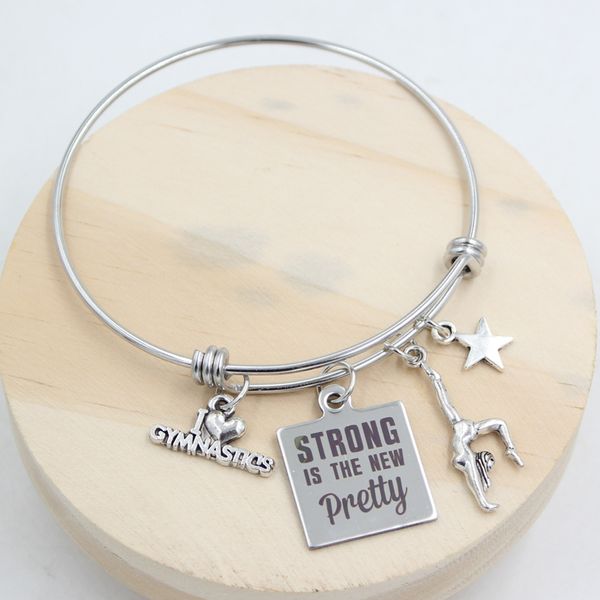 

Новый браслет Bangle нержавеющей стали способа прибытия приспосабливаемый Expandble Bangle пригодности GYM Гимнастика браслет Bangle ювелирные изделия Подарки