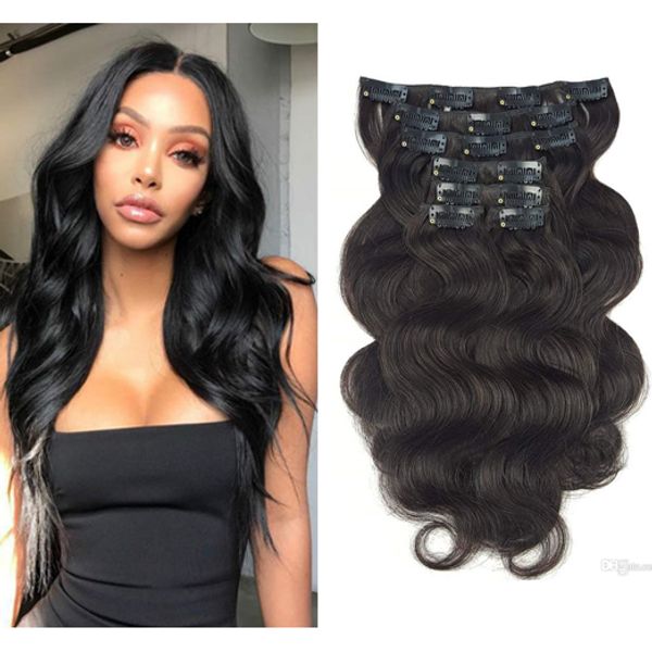 Wavy Clip In Real Hair Extensions Human Hair Showjarlly Body Wave