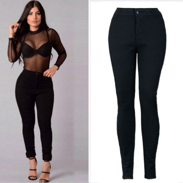

2018 summer selling style high waist women jeans femme denim stretch women's pants for ing, Blue