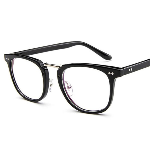 

fashion square glasses frame men 2022 prescription eye optical rivet eyeglasses frame retro women spectacle eyewear, White;black