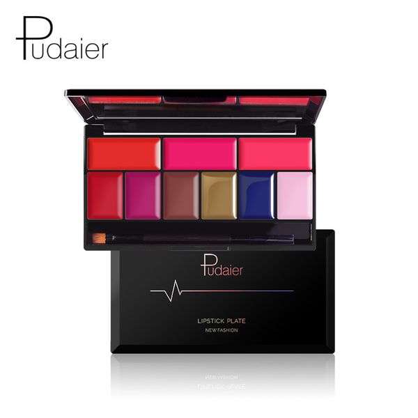 

pudaier 9 colors mae liquid lipstick palee moisturizer makeup lip gloss waterproof lipgloss lips pigment palee with brush