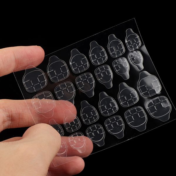 

10 sheets nail adhesive faux ongles avec colle transparent double sided adhesive tapes stickers fingernail art false nail tips, Black