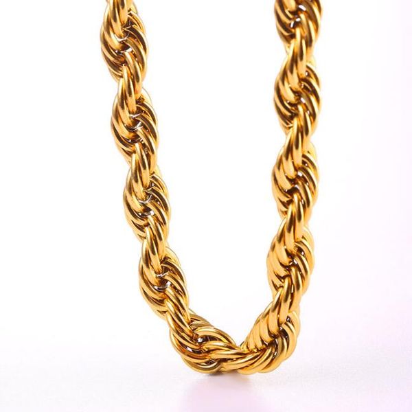 

ювелирные изделия золотые цепочки для мужчин хип-хоп ожерелье ювелирных изделий из нержавеющей стали толщиной hippie rock chain long / choke, Silver