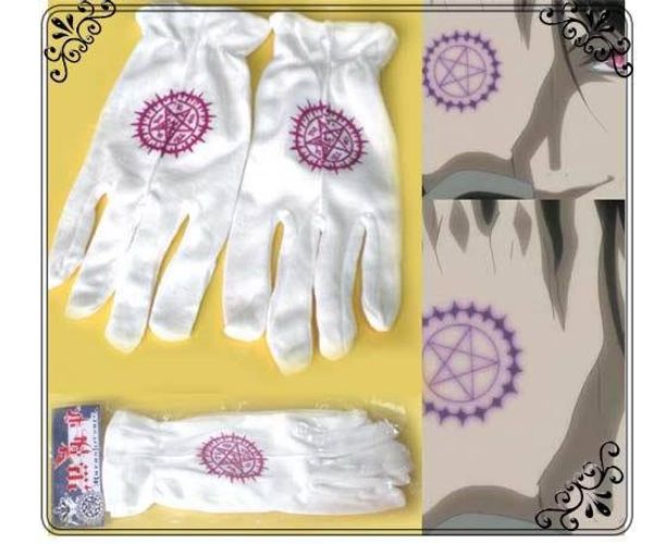 Grosshandel Anime Black Butler Sebastian Michaelis Weisse Baumwolle Vollfinger Handschuhe Ciel Phantomhive Oddo S Eye Design Handschuhe Von Bbpro 3 04