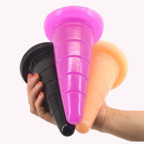 Grande Plugue Anal Cone Forma de Sucção Butt Plug Anal Brinquedos Do Sexo Para A Mulher Produtos Adultos Anal Groove Sexo Bdsm Bondage S1031