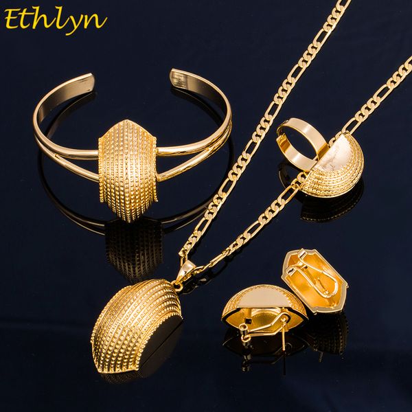 

ethlyn bridge shape ethiopian gold color jewelry sets women wedding party black rope eritrean jewelry sets accessories s065, Slivery;golden