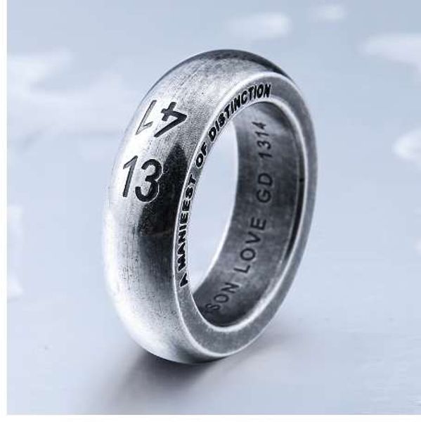 

steel soldier stainless steel engrave 1314 ring popular for japan korea men wedding jewelry, Silver