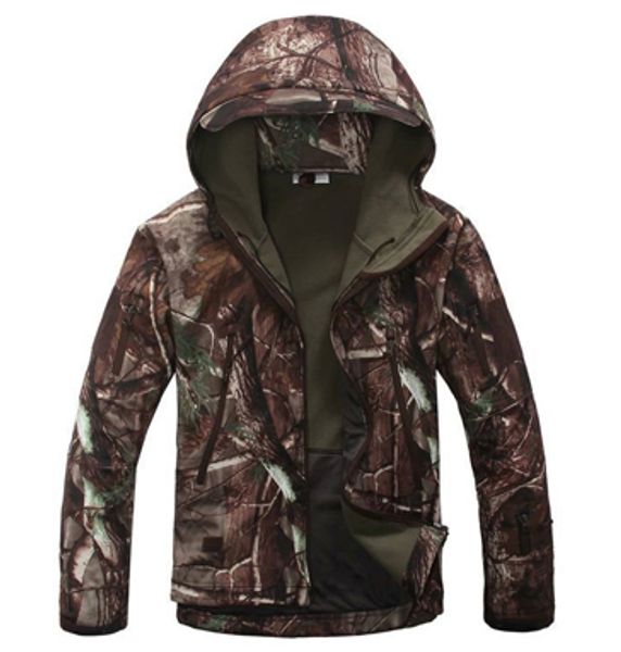 Jaqueta Softshell masculina com capuz Casaco impermeável camuflagem com capuz verde Camo roupas à prova de vento Jaqueta masculina corta-vento