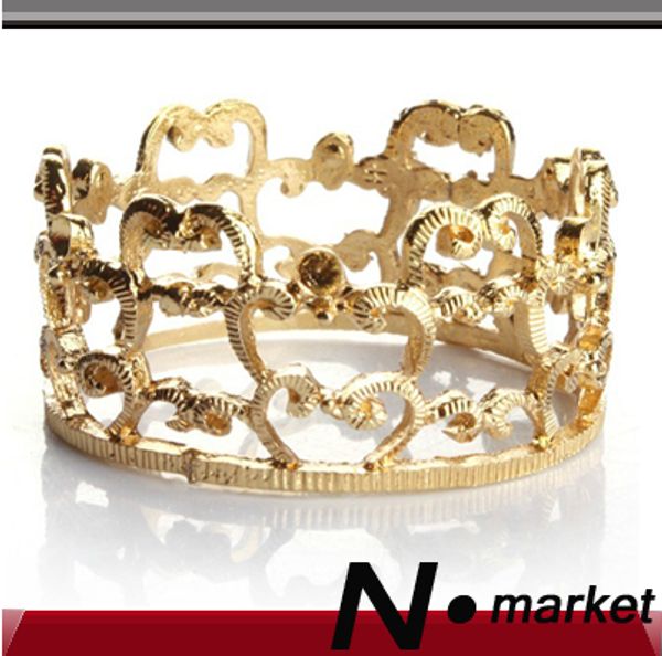 

100pcs wholesale imperial crown napkin rings for wedding party golden silver round napkin holder