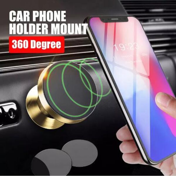 

2018 360 degree rotating magnetic car phone holder aluminum alloy air vent car mount cellphone holders for iphone android smartphones