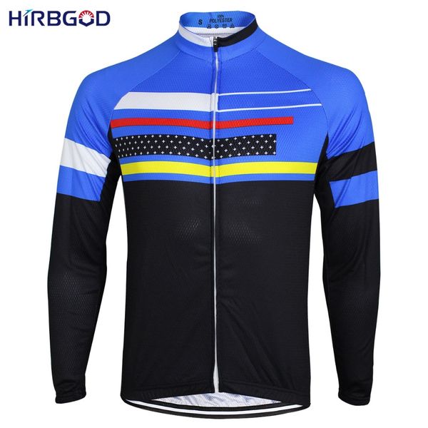 

hirbgod men's blue bike jersey long sleeve lightweight road breathable mtb cycling jersey bike shirt clothing ropa ciclismo, Black