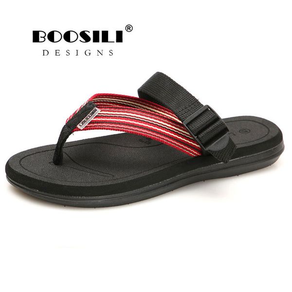 

boosili 2018 new breath slippers sandals men outdoor cool men sandals male stripe flat, Black