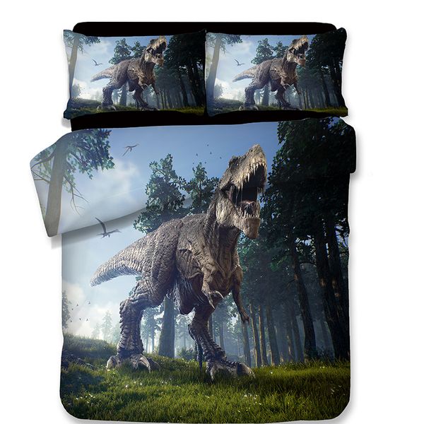 

3d oil painting animal dinosaur bedding duvet cover set 3/4pcs twin/full/ size without filler home textile