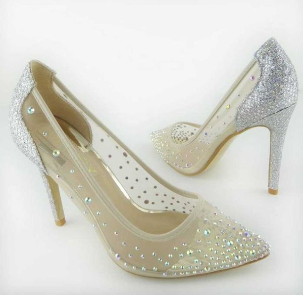 Silver Bling Fashion Design Women S High Heel Pumps Summer See