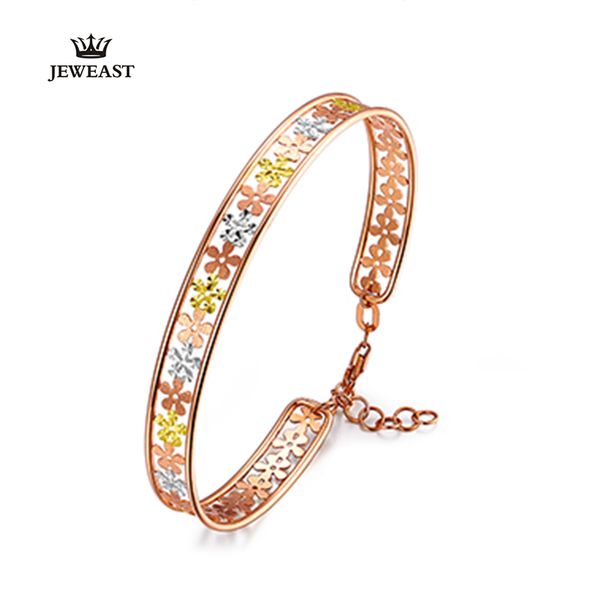 

18k pure gold bracelet real au 750 solid gold bangle good nbeautiful upscale trendy party fine jewelry sell new 2018, Golden;silver
