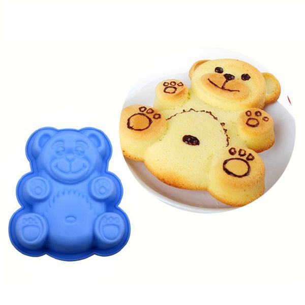 

dly cartoon bear shape 3d silicone cake mold baking tools