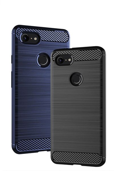 Slim Armatura spazzolato TPU caso della copertura per Google Pixel 5 XL PIXEL 4 3 Carbon Fiber Texture XL 1000PC CRexpress