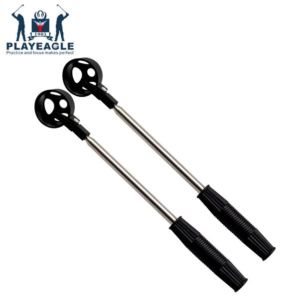 

golf ball retriever golf pick up scoop stainless steel shaft 16.5" to 80" retracted length automatic locking scoop