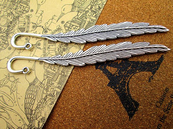 

9pcs 116mm tibetan silver feather bookmark charms pendants diy, Bronze;silver
