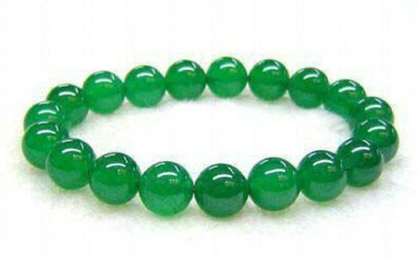 

Браслет Изумрудной перлы 8mm эластичный для зеленого Малайского нефрита