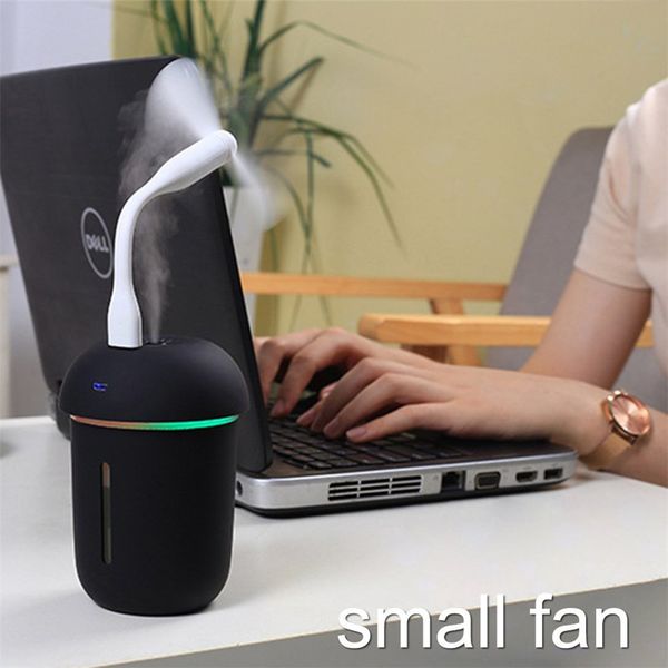 Mushroom Lamp Humidifier Desk Light Mini Usb Fan 3 In 1 Led Air