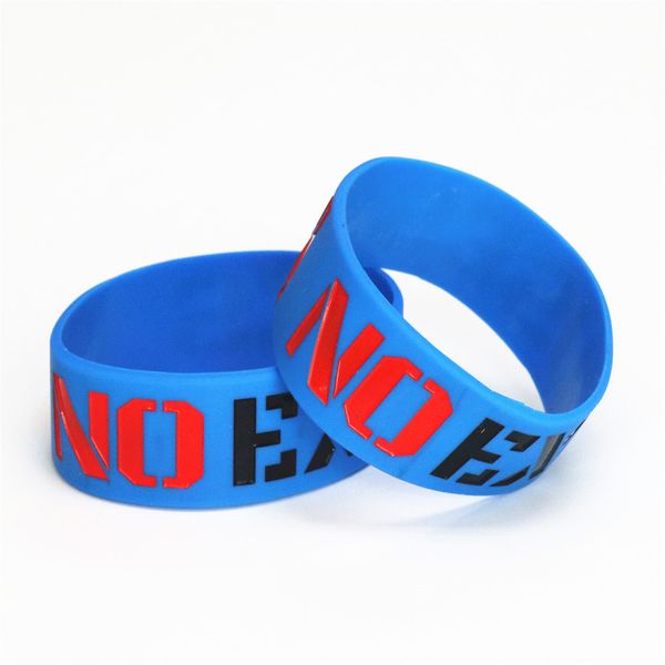

1pc fashion no excuses silicone bracelets & bangles blue wide sports activities rubber wristband jewelry gift sh076, Golden;silver