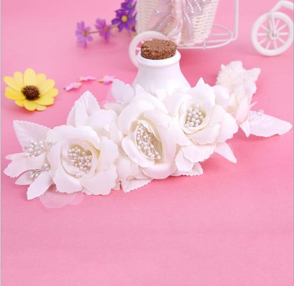 

korean handmade cloth head flower bridal headwear wedding accessories wedding p pgraphy little pearl hair accessories, Slivery;golden