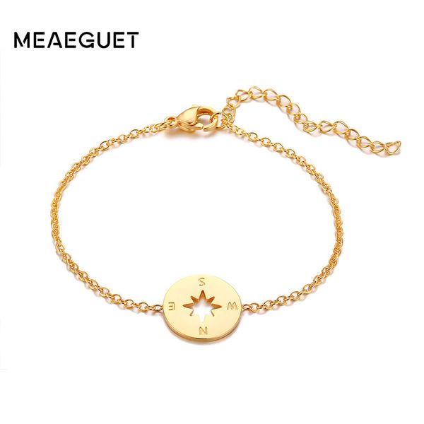 

gold compass bracelet femme bff travel jewelry pulseras mujer stainless steel survival adjustable women chains bracelet bijoux, Black
