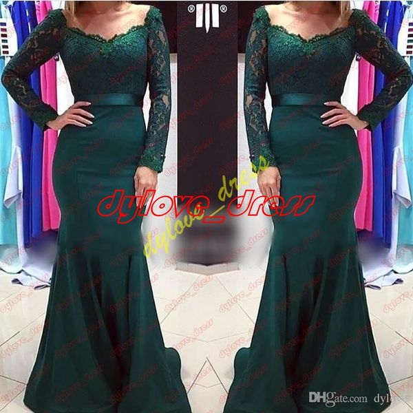 

black girl prom dresses 2018 lace dress long sleeve mermaid evening dresses scoop zipper evening gowns vestidos festa, Black;red