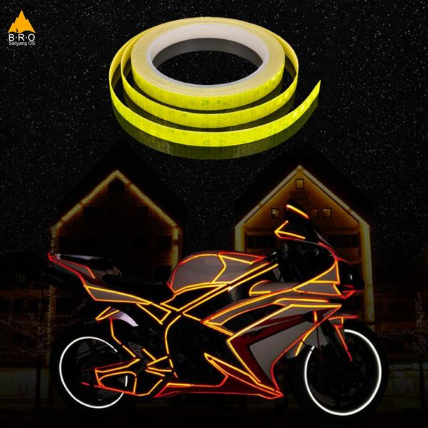 

bicycle reflector sticker fluorescent mtb bike bicycle sticker cycling wheel rim reflective stickers decal 8m length