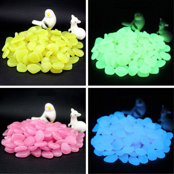 

artificial luminous pebbles stone glow in the dark garden decoration sea aquarium fish tank decoration accessories