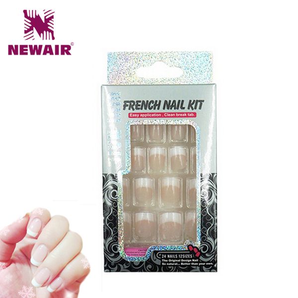 Acheter French Manucure Faux Ongles Décoré De Faux Ongles Avec De La Colle Pas Cher 24 Faux Ongles Acrylique Conseils Ongles Sexy Lady Outils De