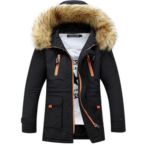 

winter jacket men coats windproof outwear overcoats wadded coat mens zipper jackets male warm clothing 3xl, Black;white