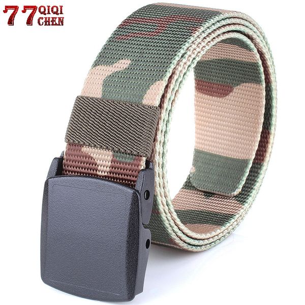 

nylon camouflage tactical belts quick dry breathable automatic plastic buckle belt heavy duty adjustable belt waistband, Black;brown
