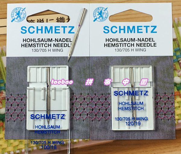 

schmetz hemstitch/wing needle size 120/19 100/46 sewing machine for singer juki brother bernina pfaff janome, Black
