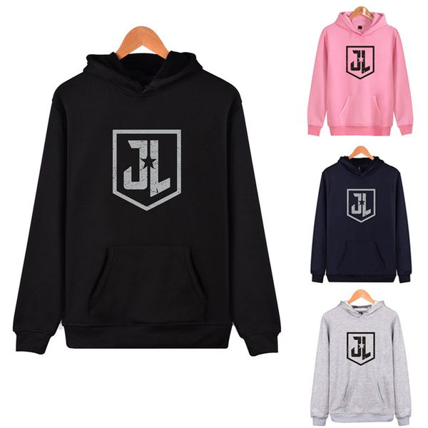 

large size coat justice league of american tv sizes 2xs-4xl letters printed in six colors plus velvet hoodie, Black