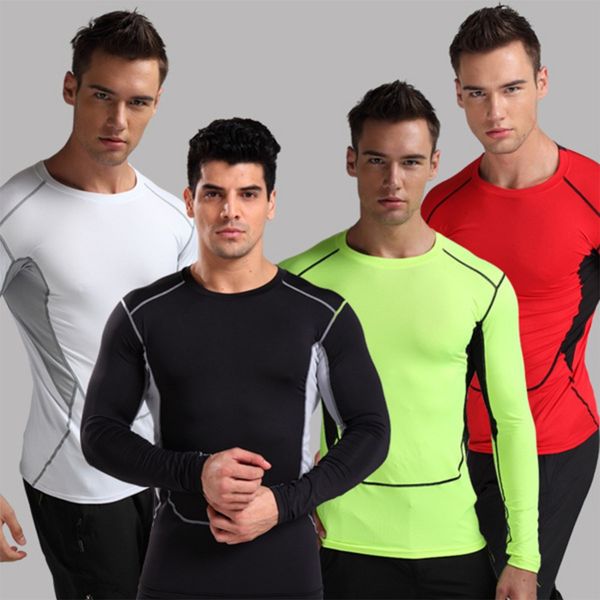 

mounchain men sport breathable quick dry t-shirt football basketball running long sleeve round neck, Gray;blue