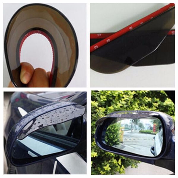 

1 pair new universal car rear side mirror rain board visor shade eyebrow shield