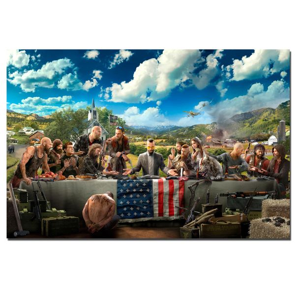 

Far Cry 5 - Тайная вечеря игра плакат холст искусства печати для домашнего декора HD ка